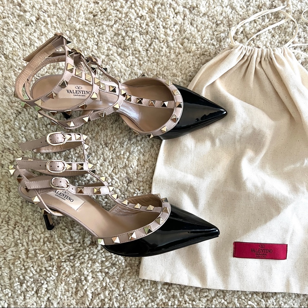 Valentino Garavani Rockstud 65 patent-leather pumps